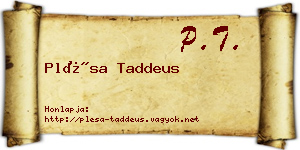 Plésa Taddeus névjegykártya